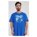Pánská noční košile s krátkým rukávem Vienetta Secret Mountain | modrá
