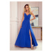 CHIARA - Elegantní dámské maxi šaty v chrpové barvě na ramínkách 299-3