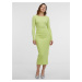 Světle zelená dámská svetrová midi sukně ORSAY
