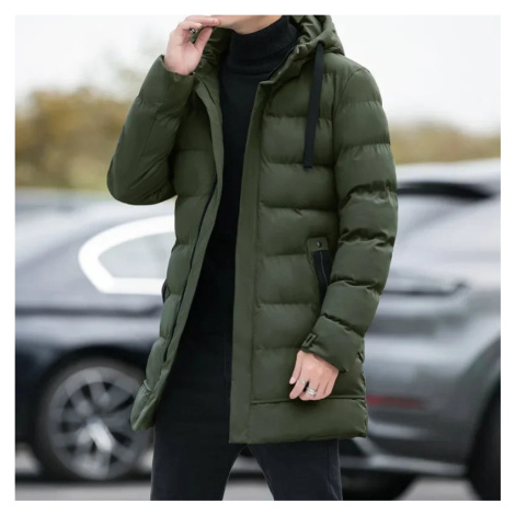 Pánský zimní kabát s kapucí a bavlněnou výplní