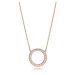 Pandora Bronzový náhrdelník s třpytivým přívěskem Rose 580515CZ-45