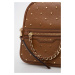 Kožený batoh MICHAEL Michael Kors dámský, hnědá barva, malý, s aplikací