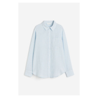 H & M - Lněná košile - modrá