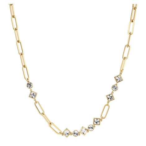 Brosway Slušivý pozlacený náhrdelník s čirými krystaly Emphasis BEH06