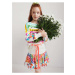 Bílá holčičí vzorovaná sukně s páskem Desigual Suiza - Holky