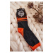 Dámské dvoubarevné ponožky s pruhy Grafit-oranžová