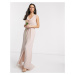 ASOS DESIGN Bridesmaid cowl front maxi dress with button back detail-Pink
