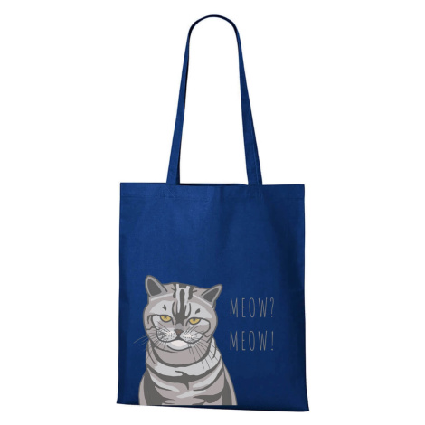 DOBRÝ TRIKO Bavlněná taška s potiskem Naštvaná kočka Barva: Královsky modrá