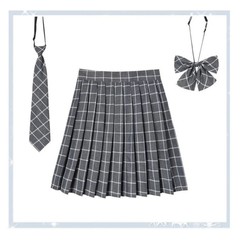 Dámská kostkovaná sukně s kravatou a mašlí