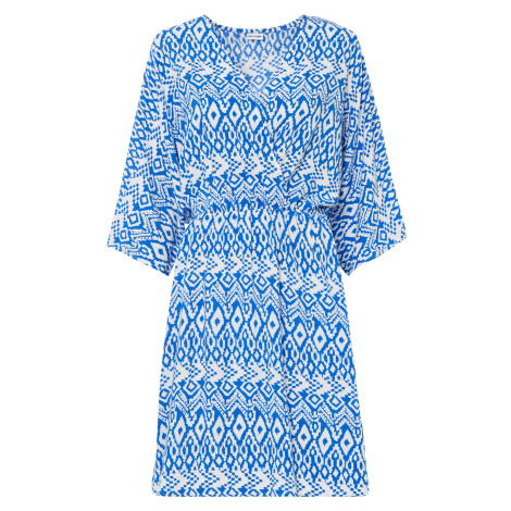 Bonprix BODYFLIRT vzorované šaty v zavinovacím vzhledu Barva: Modrá, Mezinárodní
