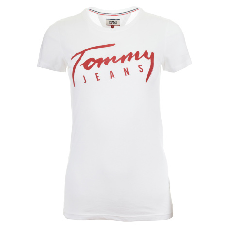 Dámské bílé tričko s nápisem Tommy Jeans Tommy Hilfiger