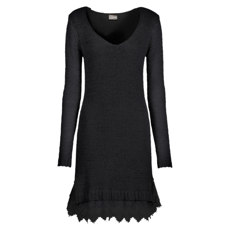 Bonprix RAINBOW pletené šaty s krajkou Barva: Černá, Mezinárodní