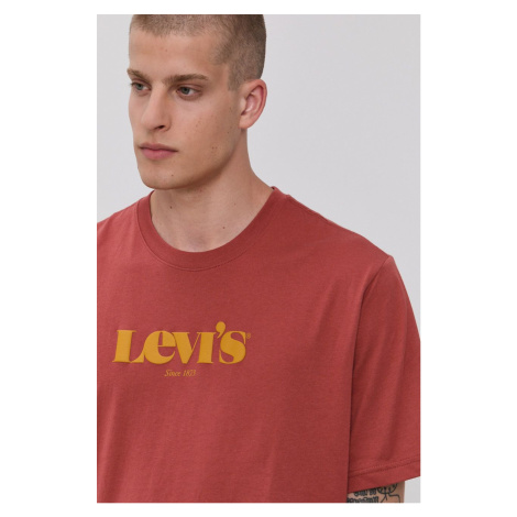 Bavlněné tričko Levi's červená barva, s potiskem, 16143.0318-Reds Levi´s