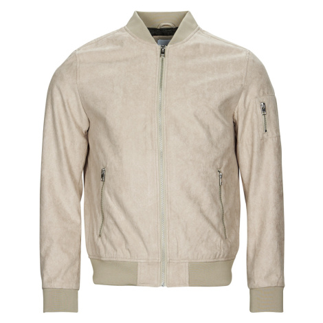 Jack & Jones JJEROCKY FAUX SUEDE BOMBER Béžová