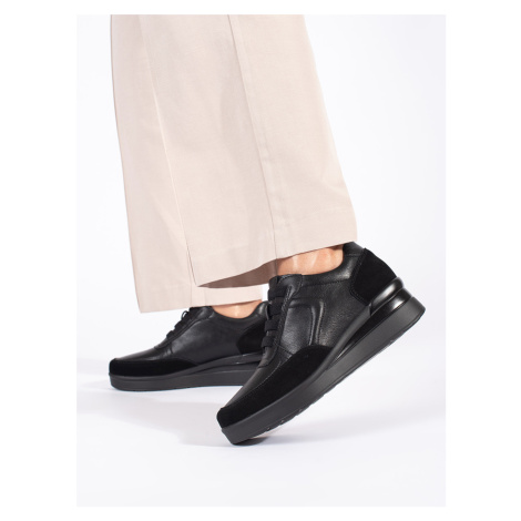 Trendy polobotky dámské černé na klínku Sergio Leone