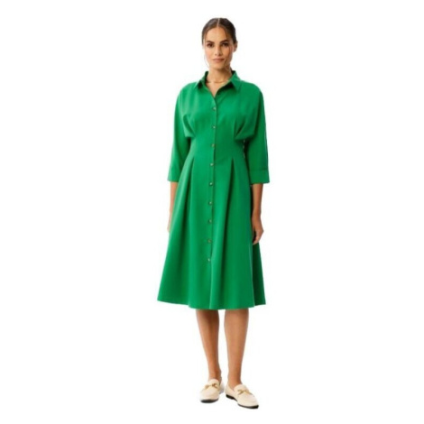 Stylove Dámské košilové šaty Camedes S351 světle zelená Zelená