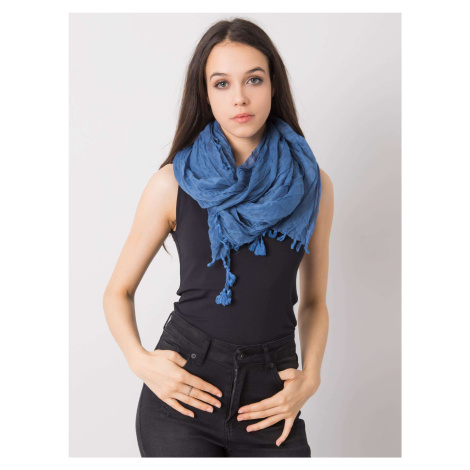Tmavě modrý dámský šátek s třásněmi Fashionhunters