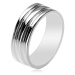 Stříbrný 925 prsten - kroužek se dvěma vyhloubenými pásy, 8 mm
