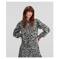 Halenka karl lagerfeld animal print silk shirt bílá