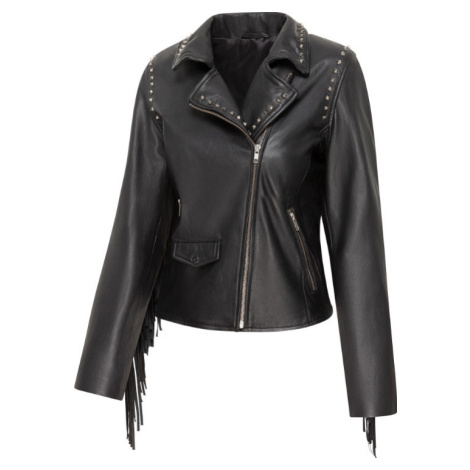 Bunda kožená Amber Stars & Stripes, dámská, černá