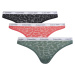 Dámské kalhotky BIKINI 3PK 000QD5069E GP6 černé/zelené/růžové - Calvin Klein