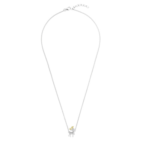 MOISS Stříbrný bicolor náhrdelník s jelínkem N0000483