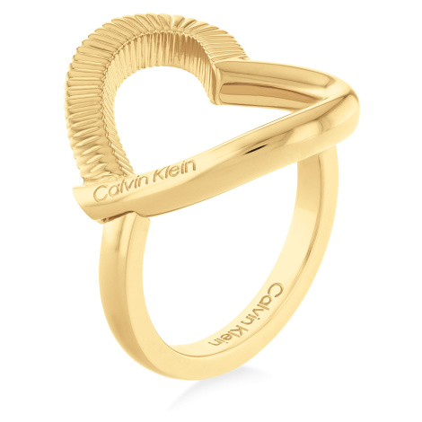 Calvin Klein Romantický pozlacený prsten Heart 35000438