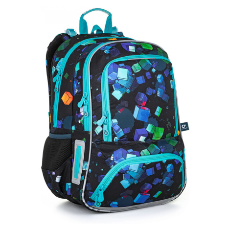 Školní batoh s krychličkami Topgal NIKI, černo modrý