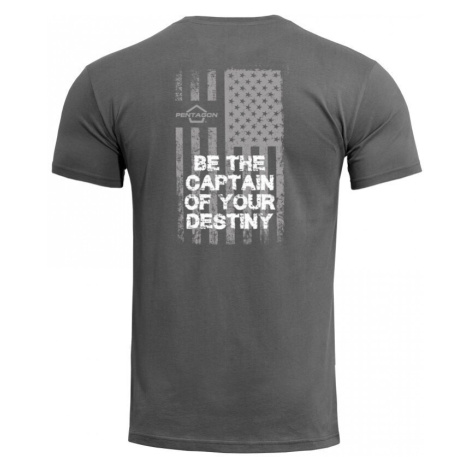 Pánské tričko Ageron American Flag Pentagon® – Wolf Grey PentagonTactical