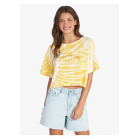 Bílo-žluté dámské vzorované cropped tričko Roxy Aloha - Dámské