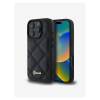 Guess PU Leather Quilted Zadní Kryt pro iPhone 16 Pro Black