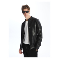 LC Waikiki Slim Fit High Neck Men's Leather Look Coat