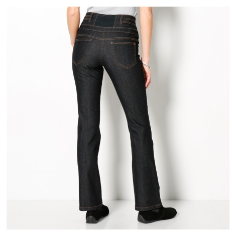 Blancheporte Bootcut džíny s vysokým pasem, malá postava černá