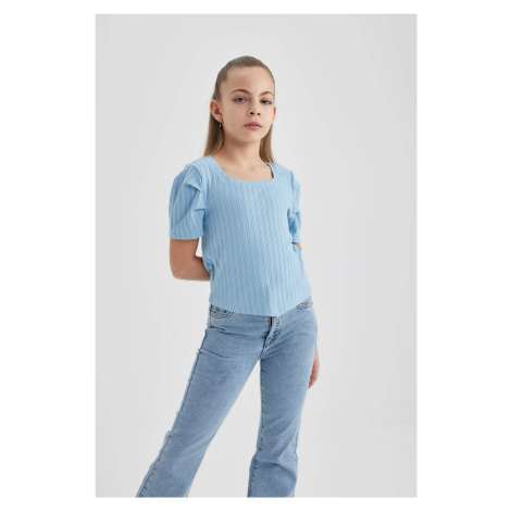 DEFACTO Girl Ribbed Camisole Short Sleeve Crop T-Shirt
