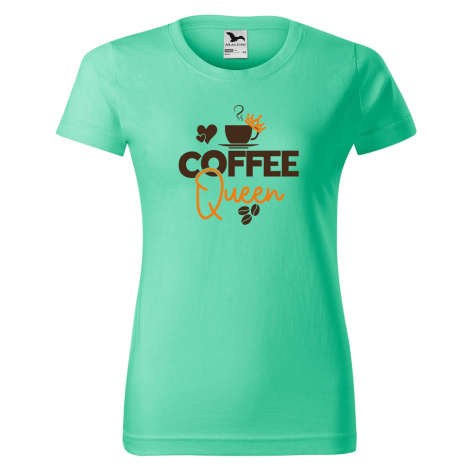 DOBRÝ TRIKO Dámské tričko s potiskem Coffee queen Barva: Mátová