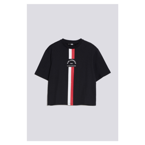 Tričko karl lagerfeld rsg monogram cropped t-shirt černá