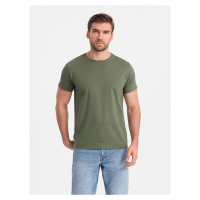 Ombre BASIC men's classic cotton T-shirt - khaki