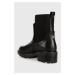 Kožené kotníkové boty Tommy Hilfiger FEMININE SEASONAL dámské, černá barva, na platformě, FW0FW0