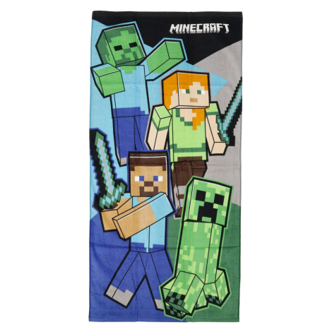 Hravý dětský ručník Minecraft, zelená SETINO