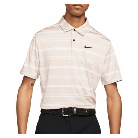 Nike Dri-Fit Tour Mens Stripe Pink Oxford/Barely Rose/Black Polo košile