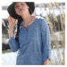 Blancheporte Tuniské tričko se žíhaným potiskem modrý melír