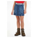 Dětská riflová sukně Tommy Hilfiger tmavomodrá barva, mini, áčková