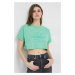 Bavlněné tričko Calvin Klein Jeans zelená barva