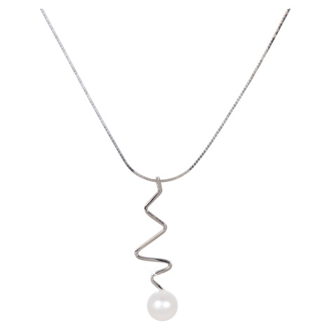 JwL Luxury Pearls Stříbrný náhrdelník s pravou perlou JL0449 (řetízek, přívěsek)
