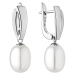 Gaura Pearls Stříbrné náušnice s bílou řiční perlou Phoebe, stříbro 925/1000 SK21364EL/W Bílá