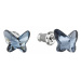 Náušnice bižuterie se Swarovski krystaly modrý motýl 51048.3