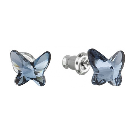 Náušnice bižuterie se Swarovski krystaly modrý motýl 51048.3