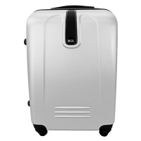 Rogal Stříbrný lehký plastový cestovní kufr 