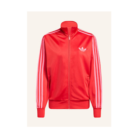 Adidas Originals Tréninková Bunda Firebird Adicolor červená/ neonově růžová