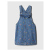 Modré holčičí květované džínové šaty s laclem GAP